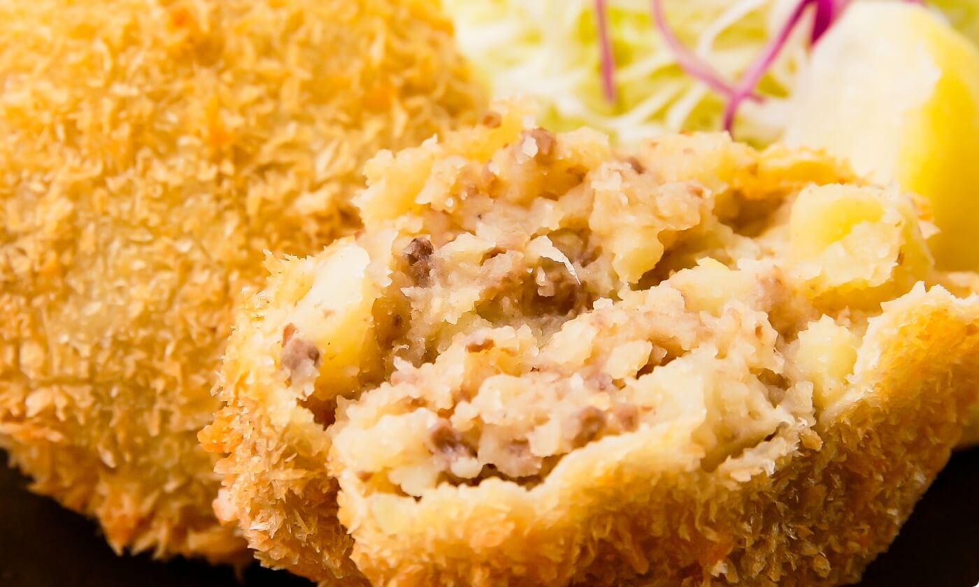 コロッケを割った画像